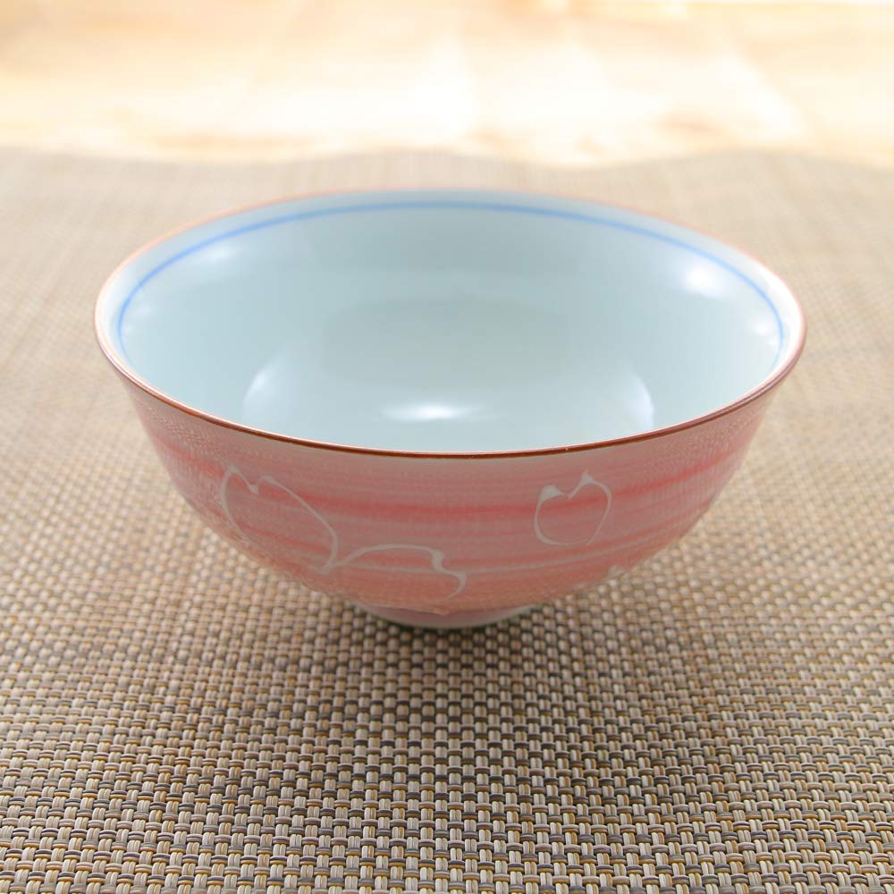 Amazon｜茶碗 有田焼 一珍ピンク巻き桜茶碗（小・ピンク） 軽量