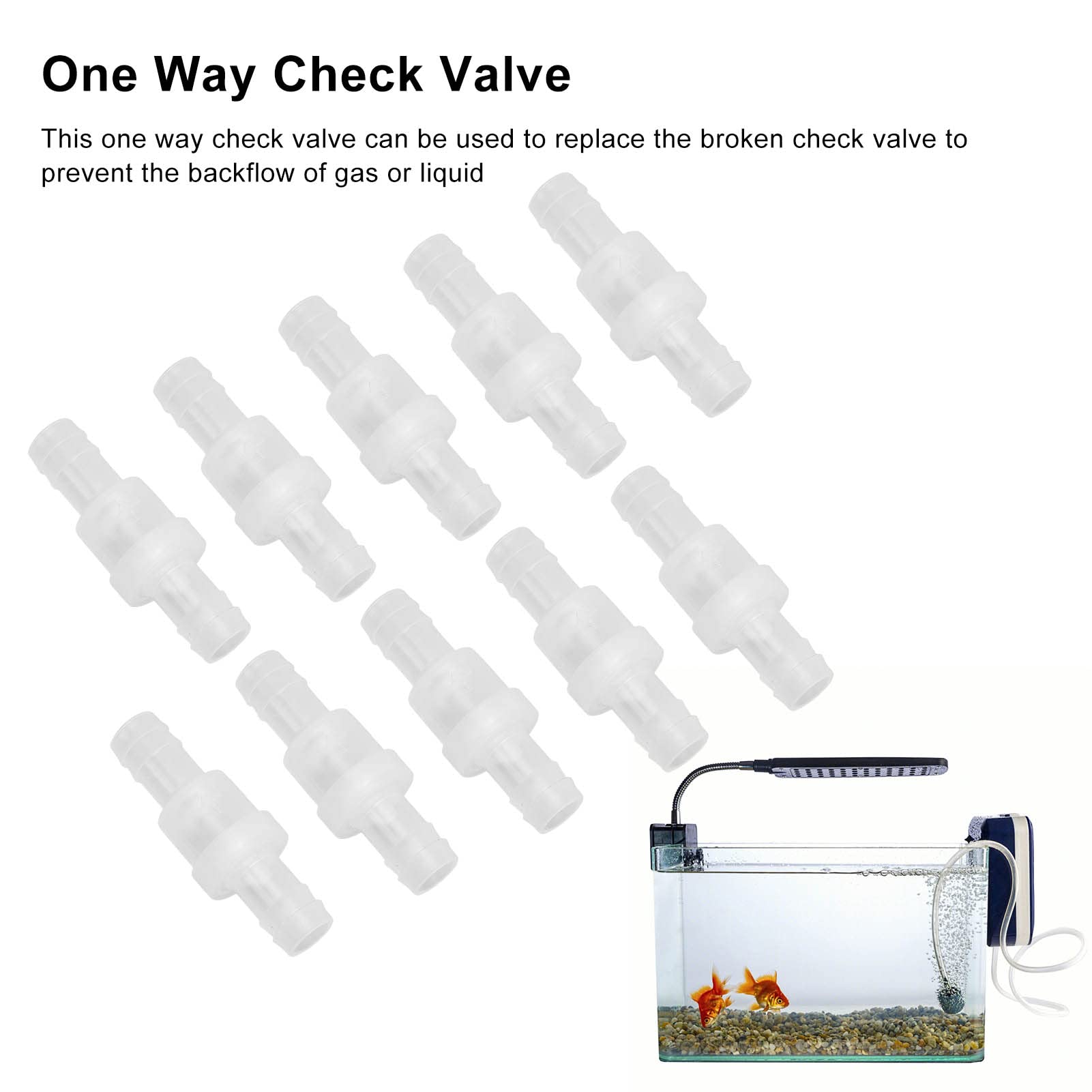 Lot De 12 Clapets Anti-retour Aquarium 4mm - Vanne Unidirectionnelle Air/eau - Matériau PP Résistant