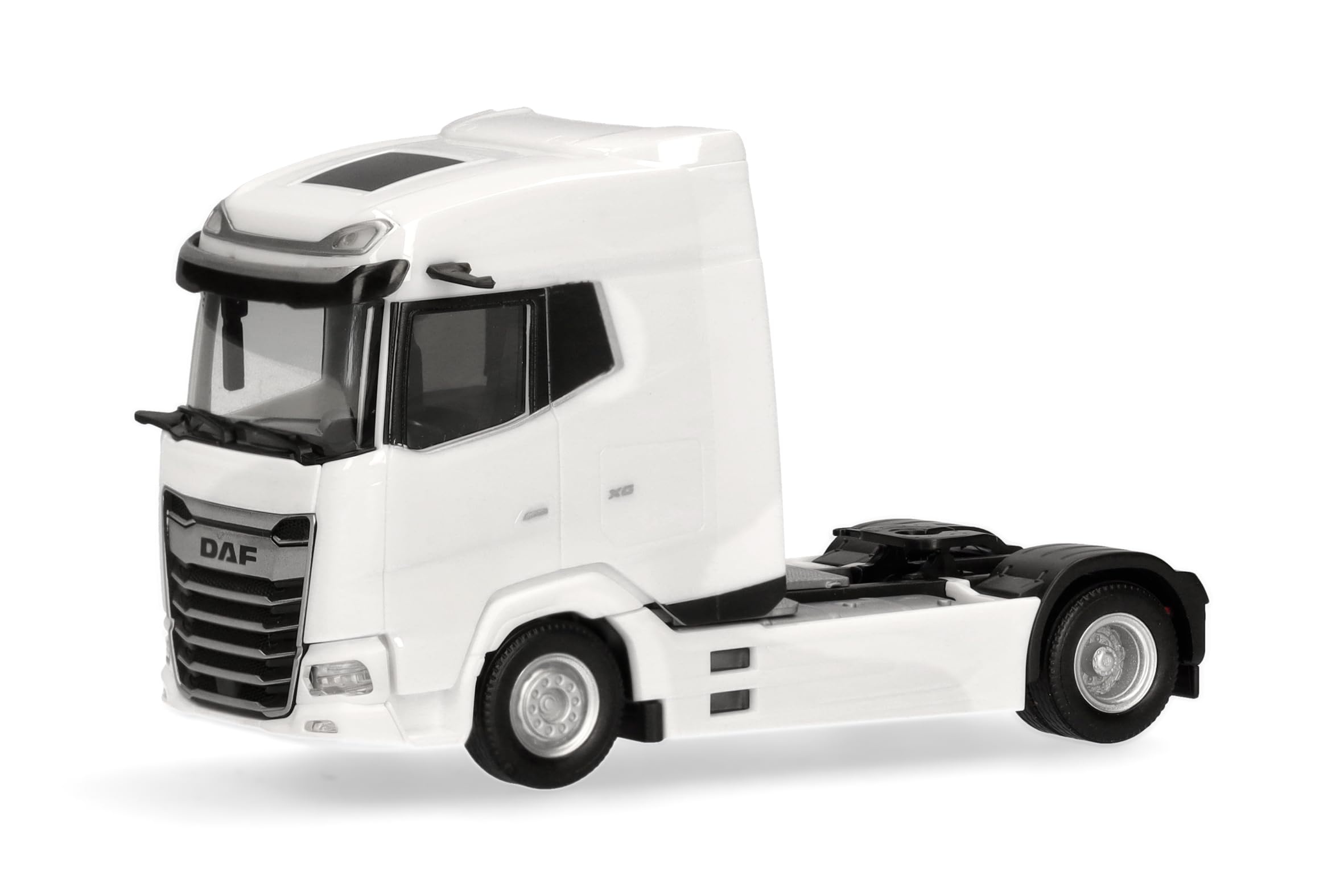 Herpa truck model DAF XG facelift rigid tractor 2axles, white, on a scale of 1:87, plastic miniature, made in Germany, model building, collectors edition