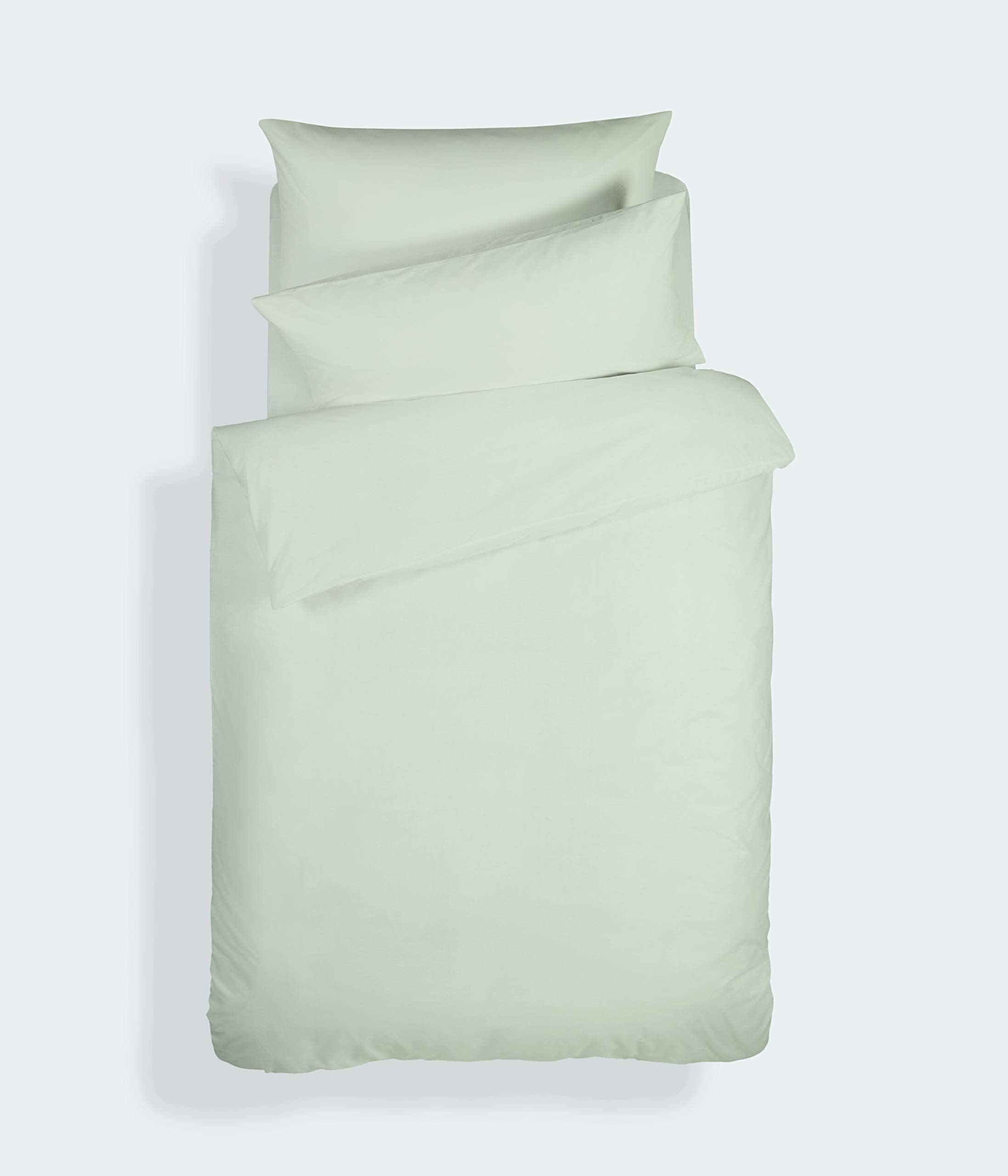Bianca Plain Dyed Light Green Juego Sábanas Cama de 135 cm 100% Algodón Percale