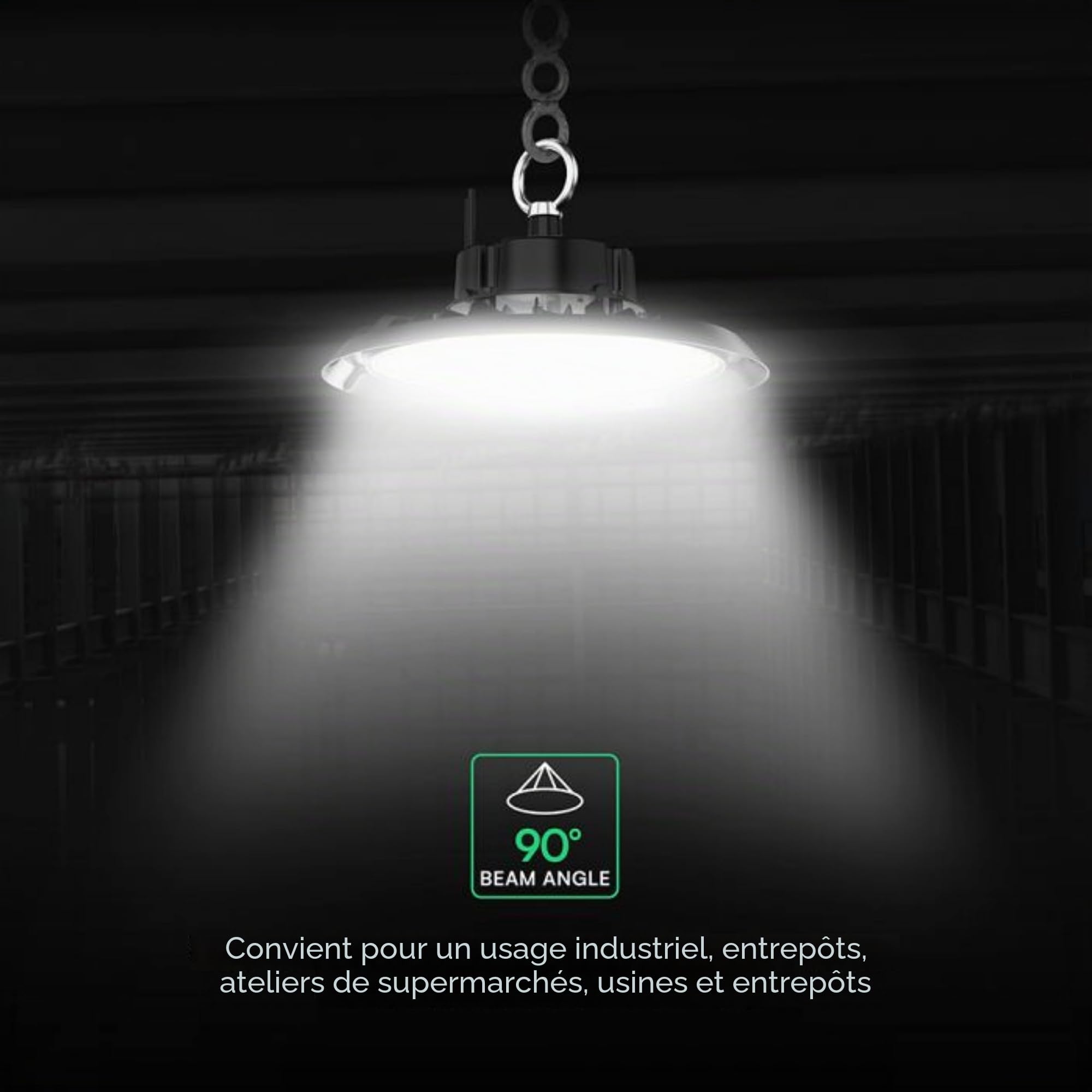 V-TAC High Bay Projecteur LED Industriel UFO 100W - [CHIP CREE LED - ÉCONOMIE D'ÉNERGIE] - Lampe Industrielle 13500 lm pour Entrepôt, Usine, Atelier - IP65 - Cloche - Blanc Neutre 4000K