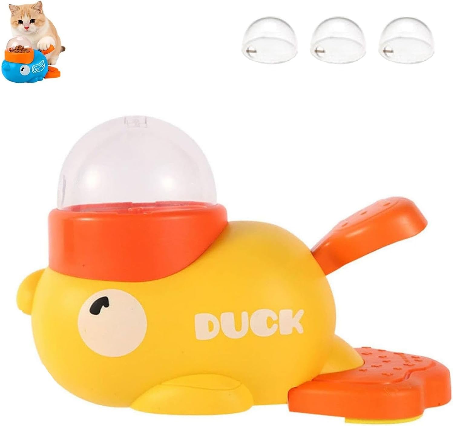 Yellow Duck Treat Dispenser, 2026 Upgrade 2-in-1 Dog Interactive Treat Dispenser Toy, Duck Cat Treat Dispenser, Food Slow Feeder, for Small & Large Cats Dogs (c)