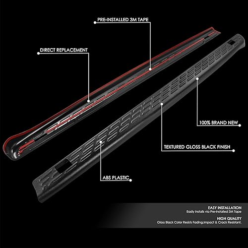 Miniatura 2 de DNA MOTORING ZTL-Y-0312 - Par de tapas de riel de cama escalonada con orificios de estaca compatibles con camas Fleetside 07-13 SilveradoSierra 1500