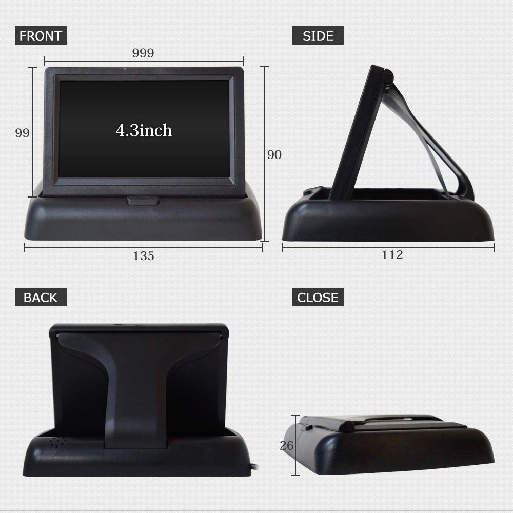 HiEHA 4インチ オンダッシュモニター Amazon.co.jp: 折りたたみ オンダッシュモニター 4.3インチ リア