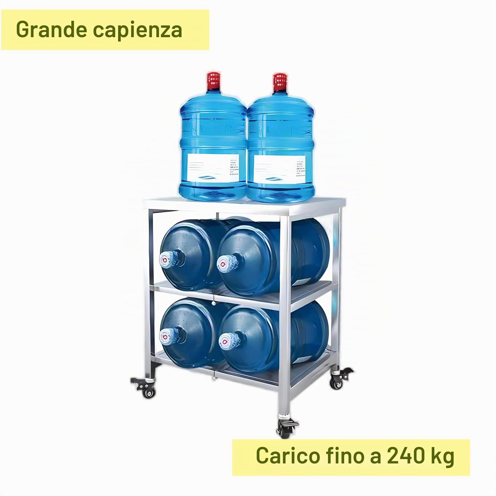HIYOUGO Carrello da Cucina, ​Pieghevole Carrelli da Portata in Acciaio inox | Scaffalature Inossidabile Salvaspazio per Famiglia Ristoranti Salone Hotel, con Ruote, 3 Ripiani, 60X45X80CM