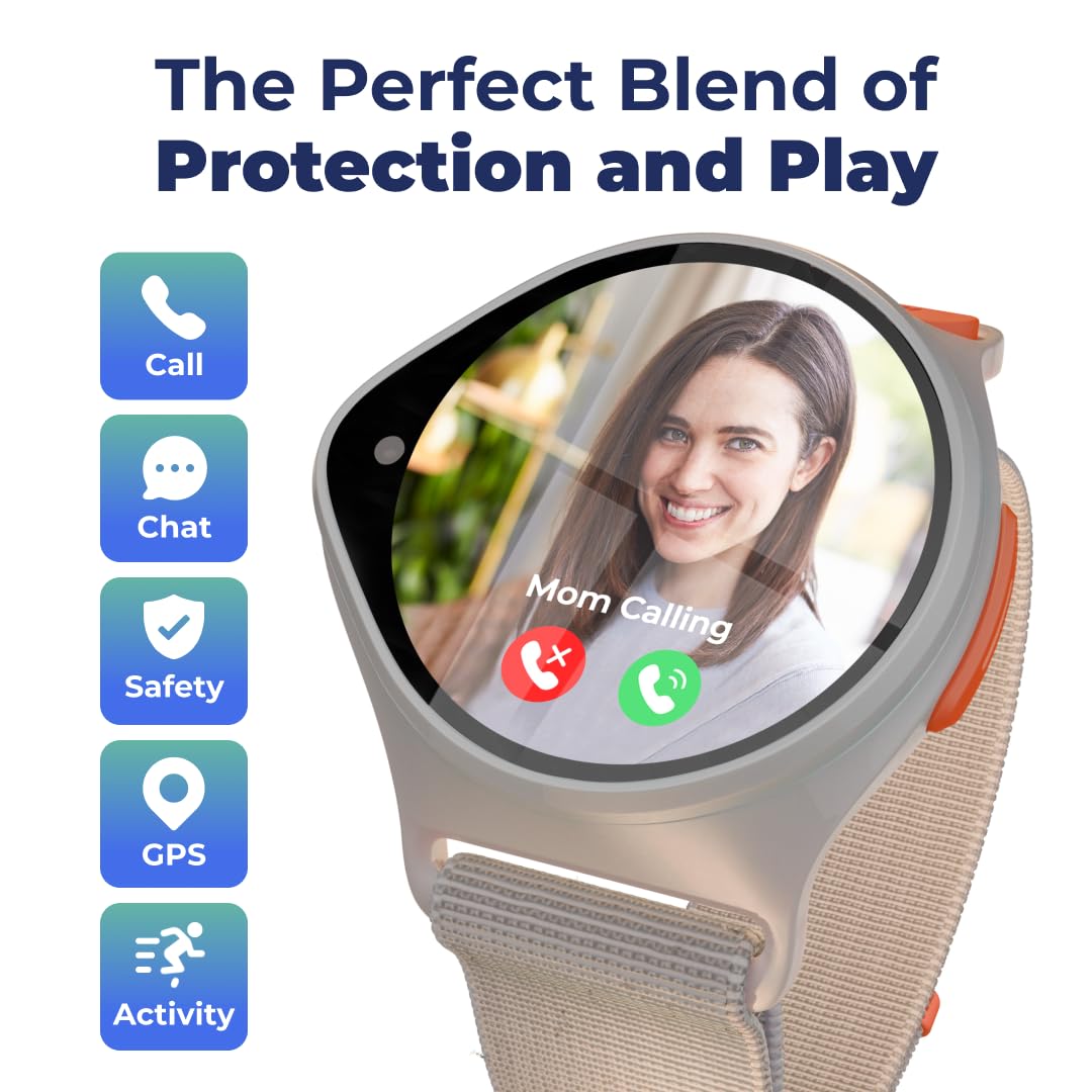 Reloj inteligente Nickwatch de Nickelodeon con GPS - Seguimiento en tiempo real - Zona segura - Llamada de emergencia – Duradero, resistente al agua - Comunicación bidireccional - Requiere suscripción