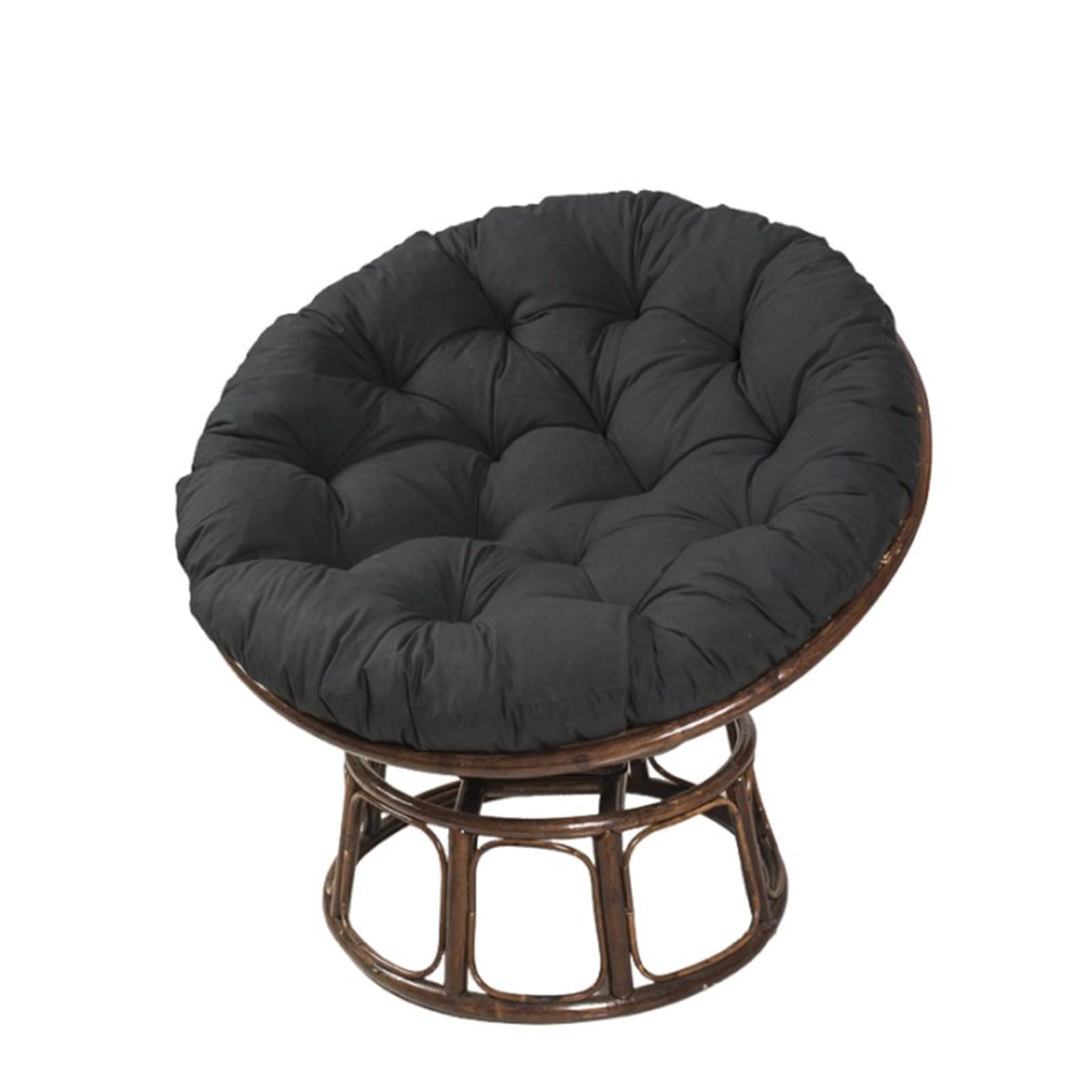 Hiseng Cushion for Papasan Chair, Round Papasan Chair Cushion, Egg Nest Replacement Pad, Floor Cushion, Padded Seat Cushion, Swing Chair Cushion For Outside, for Hanging Chair (Black,60cm)