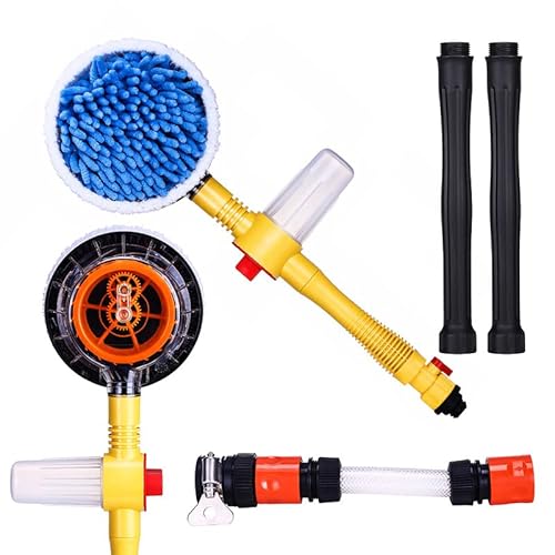Mirror'S Car Wash Brush, Car Cleaning Kit, 360° Spin Car Mop, Microfiber Car Cleaning Brush, Detachable & Extendable Scrub Brush, Garden Hose Spray Nozzle Spray Gun thumb #6
