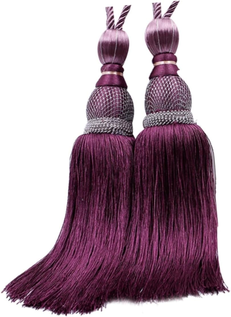Cabilock 2pcs Elegant Curtain Tiebacks Tassels Luxury Drapery Accessories for Thick and Thin Curtains Dark Color for Living Room and Bedroom Decor