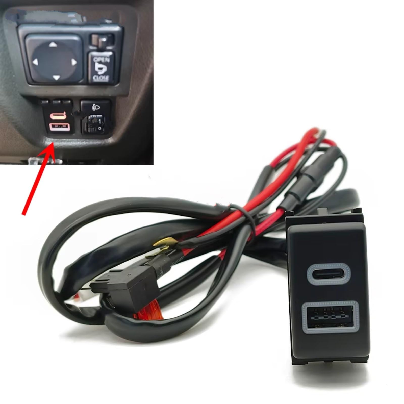 Puerto USB Consola Central Compatible Con Nissan Para Qashqai Para Tiida Para Teana Coche Rápido Cargador Para TYPE-C Adaptador Enchufe PD Puerto USB