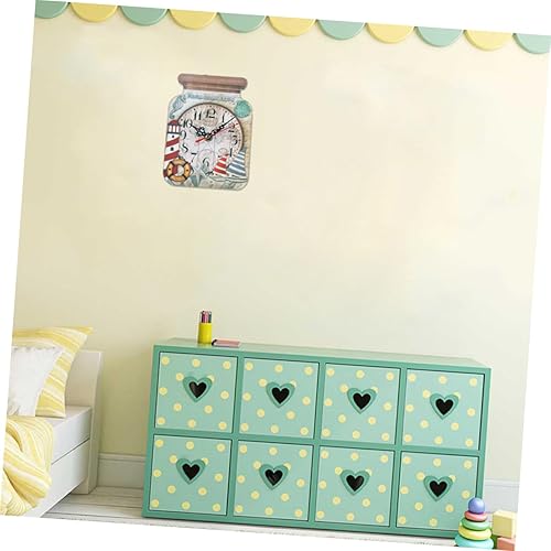 Miniatura 2 de Garneck Reloj de pared vintage Reloj de pared vintage con forma de botella Reloj de pared para sala de estar, reloj de pared fácil de leer, reloj de