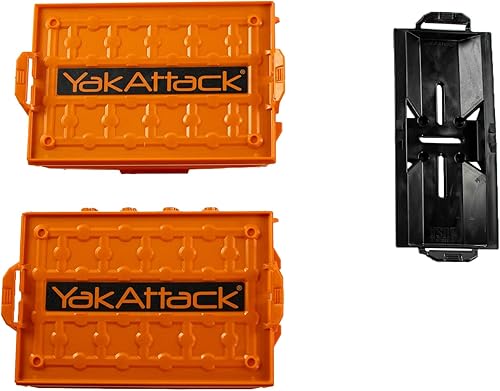 Miniatura 42 de YakAttack TracPak - Kit combinado negro - 2 cajas de almacenamiento apilables para kayak con base de montaje en pista de liberación rápida Sistema