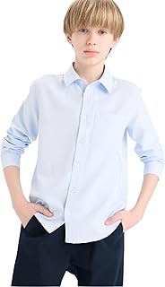 ديفاكتو قميص اوكسفورد باكمام طويلة وقبة بولو للاولاد