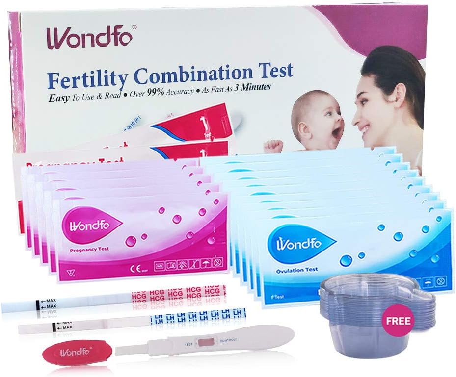 Wondfo 40 x Ovulation Urine Test Strip LH Detection Sticks+20 x Pregnancy Early Detection Urine Test Strip+ 2 x Pregnancy Urine Test Midstream HCG Pregnancy Test Pen Great Sensitivity