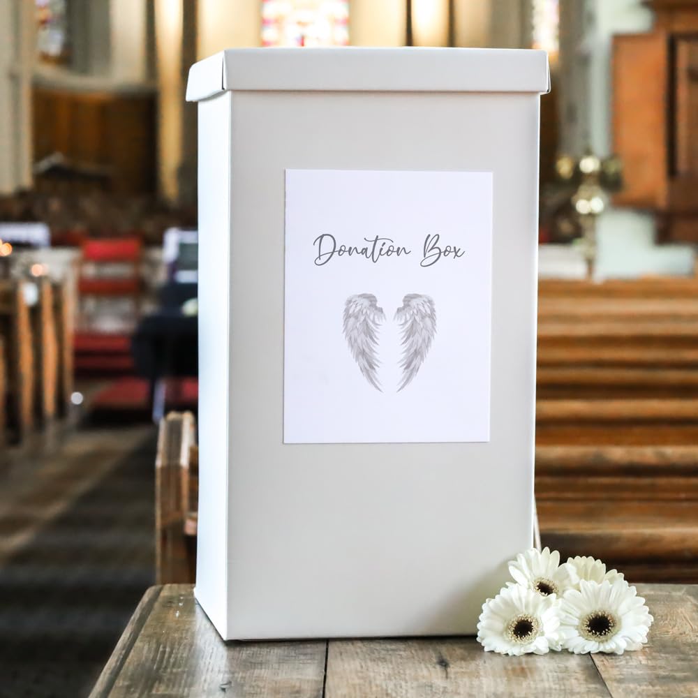 Dotty about Paper Grey Angel Wings - Donation Box (58/0084)