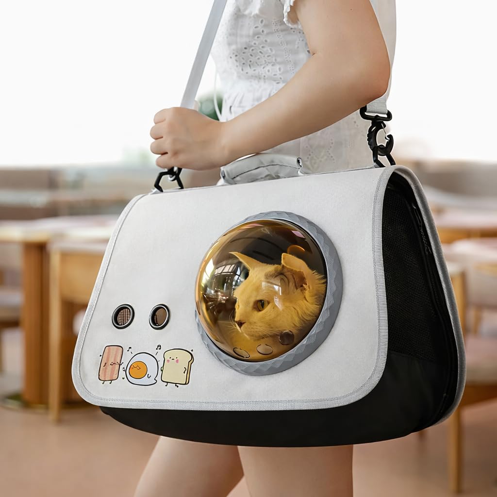 Transportín Gato y Perro Pequeño hasta 5 kg – Mochila/Bolsa de Transporte Plegable – Apto Cabina Avión 40x26x26 – Uso Coche y Viajes Cortos – Cat & Dog Carrier