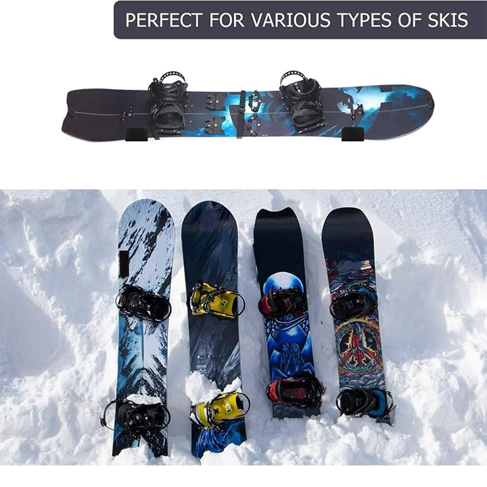 Supporto Da Parete Per Surf O Snowboard – In Acciaio, Design Minimalista, Con Cuscinetti Protettivi