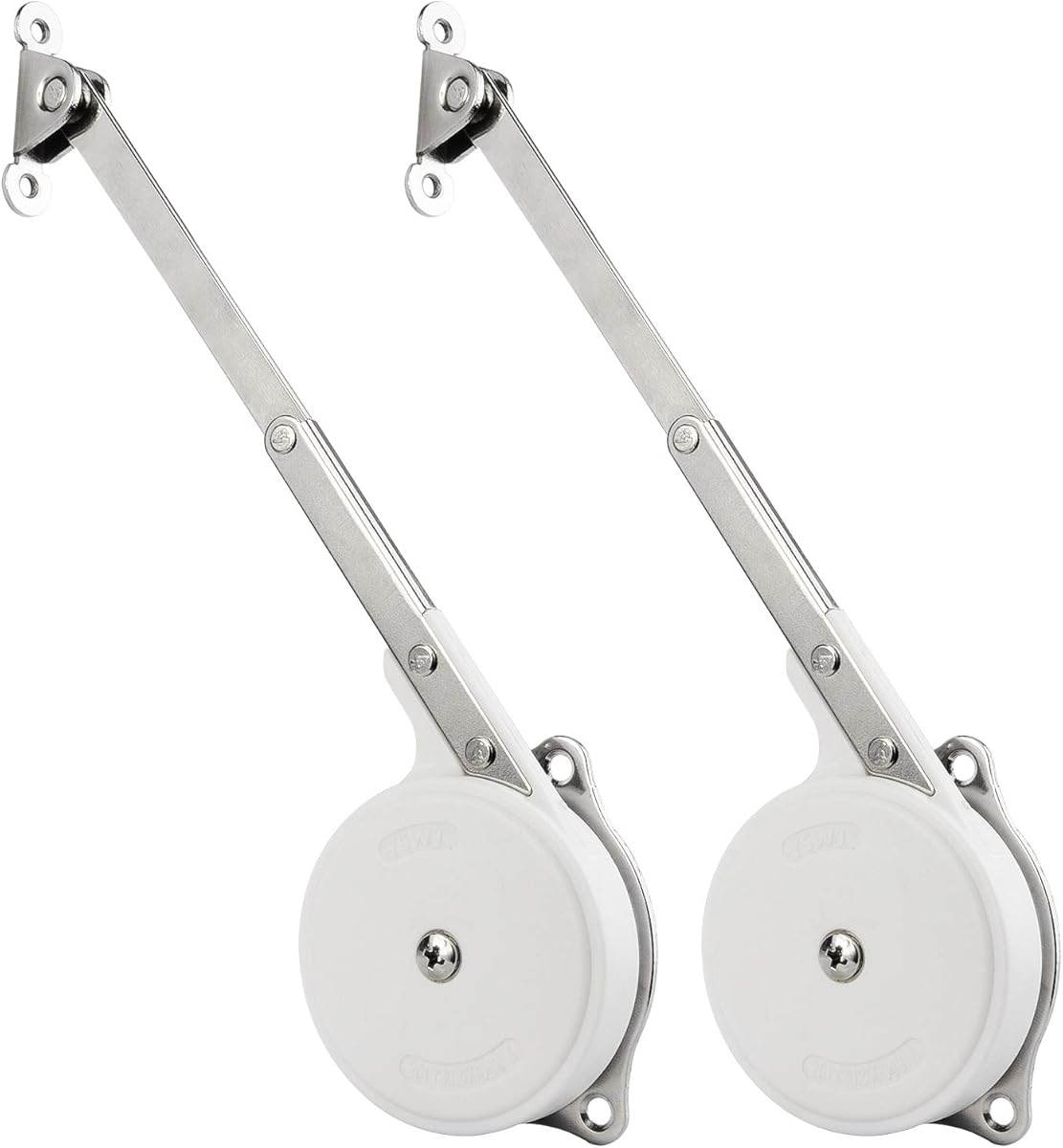 Douper 70N-120N Professional Soft Close Lid Support Hinge, Safety Hydraulic Lid Stay Automatic Slow Lowering Toy Box Damper Buffer for Storage Treasure Chest Cabinet Door, Pack of 2