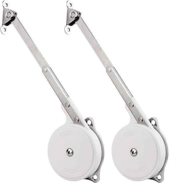 Douper 70N-120N Professional Soft Close Lid Support Hinge, Safety Hydraulic Lid Stay Automatic Slow Lowering Toy Box Damper Buffer for Storage Treasure Chest Cabinet Door, Pack of 2