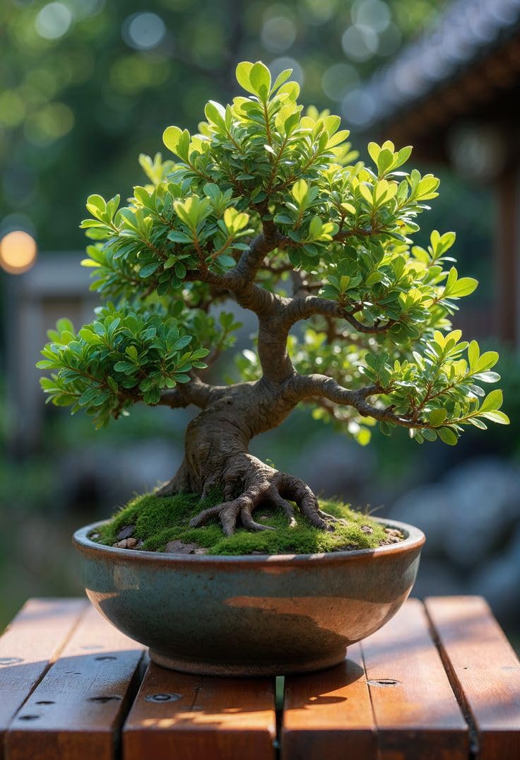 LOVING POOL Chinese Banyan Money Tree Good Luck China Bot Feng Shui Indian Laurel Fig Indoor Bonsai Plant (With Pot) Pack 1 Healthy Live Plant-image-9