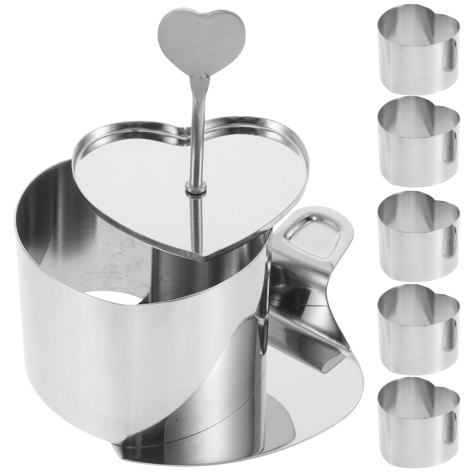 Cabilock Moule Coeur INOX pour Gateau Moule Mousse Acier Inoxydable Patisserie sans Soudure Accessoire de Cuisson pour Desserts