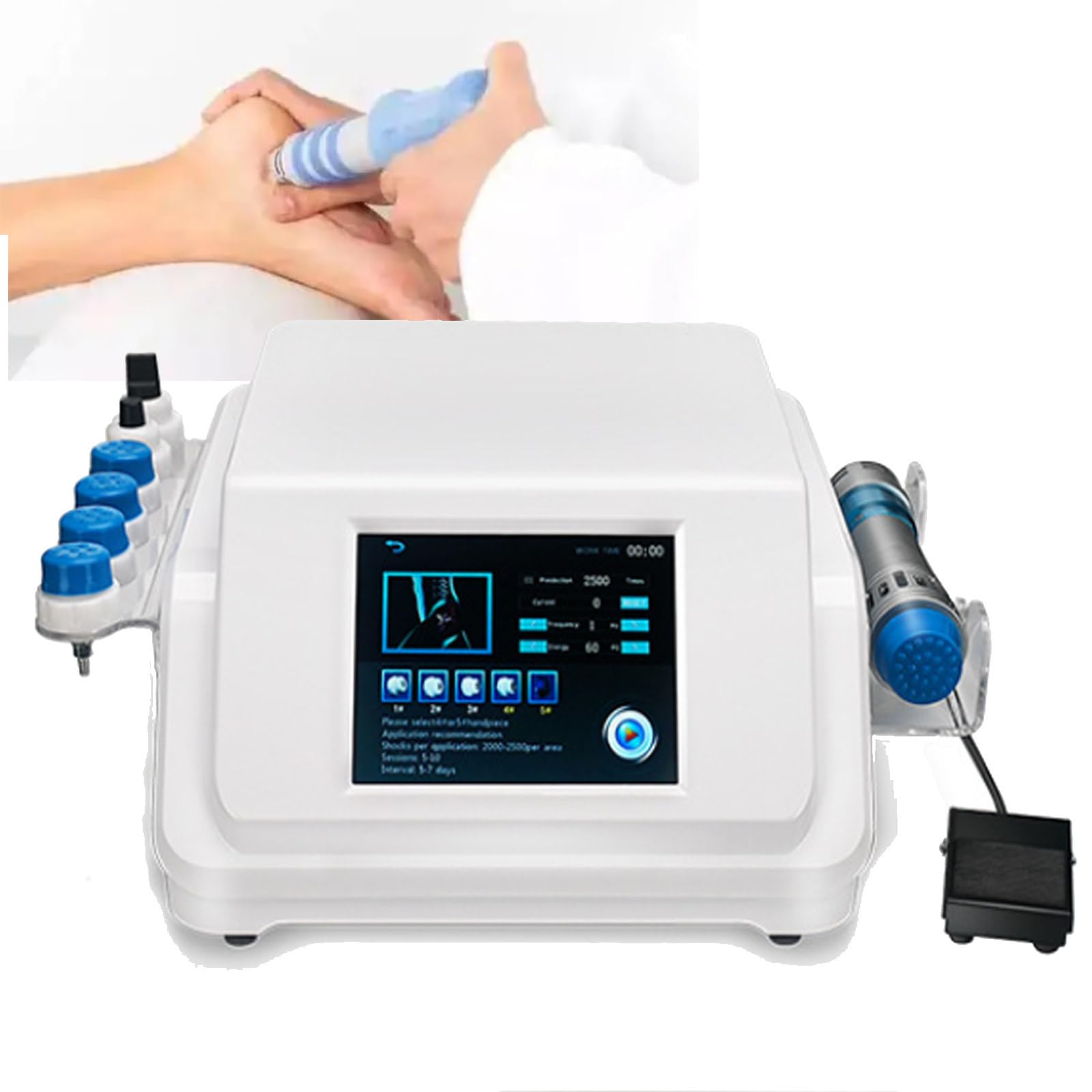 DUXMM Shockwave Therapy Machine, Extracorporeal Electromagnetic Shock Wave Body Massager ED, with 7 Massage Heads, for Pain Relief and Relaxation