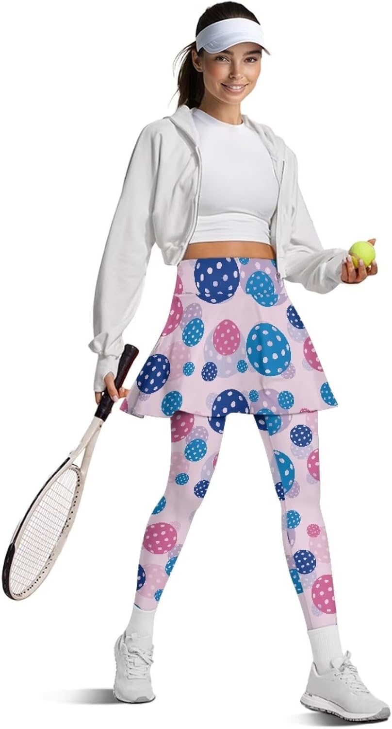 Women's Comfort High Waisted Legging Mini Skirt with Pockets High Waist Yoga Skirts Tennis Pickleball Clothes XS-3XL