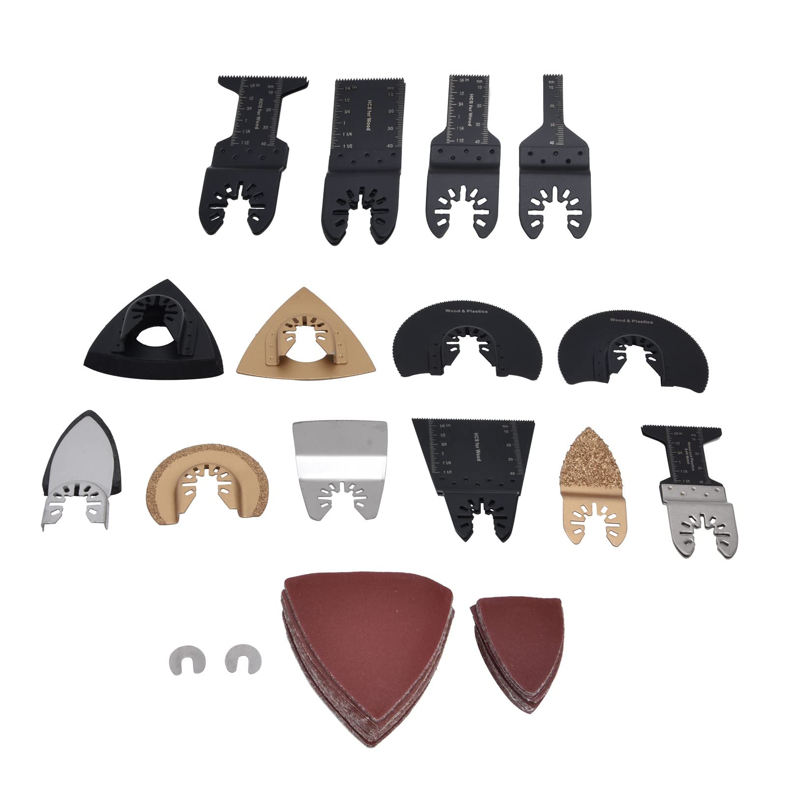 81 unids/set hojas de sierra oscilantes acero rico en carbono Kit de cuchillas multiherramienta herramienta de corte de liberación rápida para taller