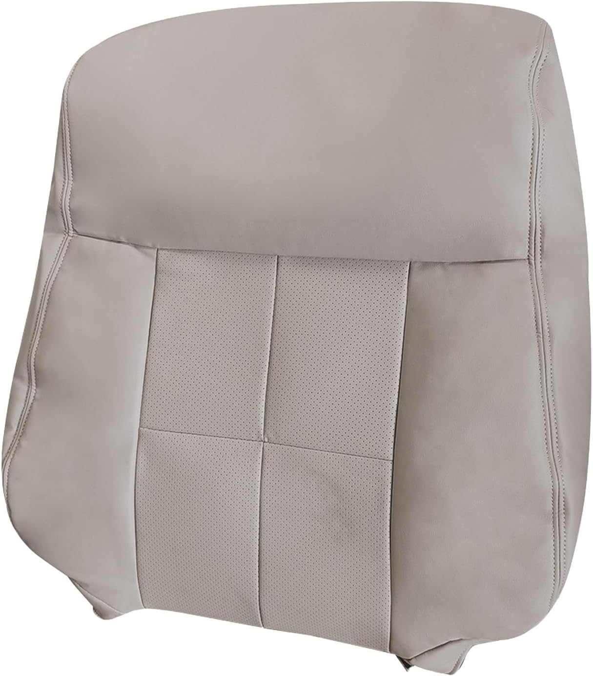 Passenger Top Lean Back Perforated Seat Cover Replacement Gray Compatible with Lincoln Navigator 2007-2014 Microfiber Leather
