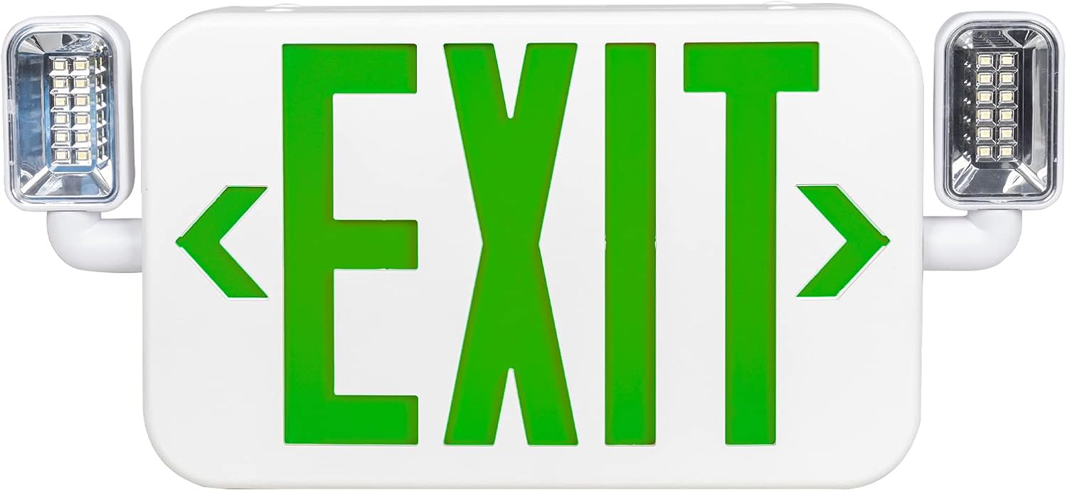 Ciata 6 Pack Ultra Bright Slim Rechargeable Indoor Exit Lights, Emergency Light Combo Sign Fixture Hardwired with Battery Powered Backup, Fire Exit Sign with Lights, Led Exit Signs with Battery Backup