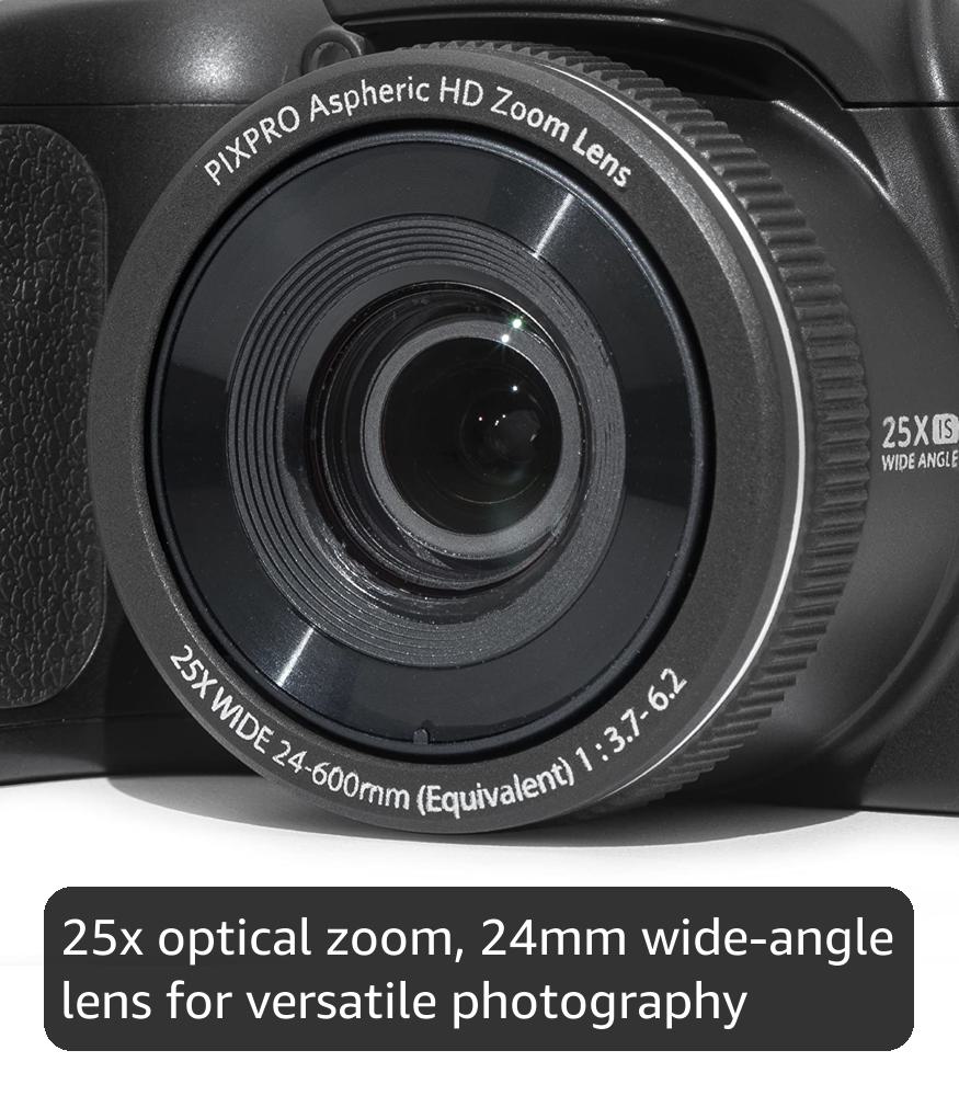 KODAK Pixpro Astro Zoom AZ255 - 16 MP Digital Bridge Camera, 25x Optical Zoom, 1080p HD Video, 24 mm Wide-angle Lens, Optical Stabiliser, 3" LCD Screen - Black