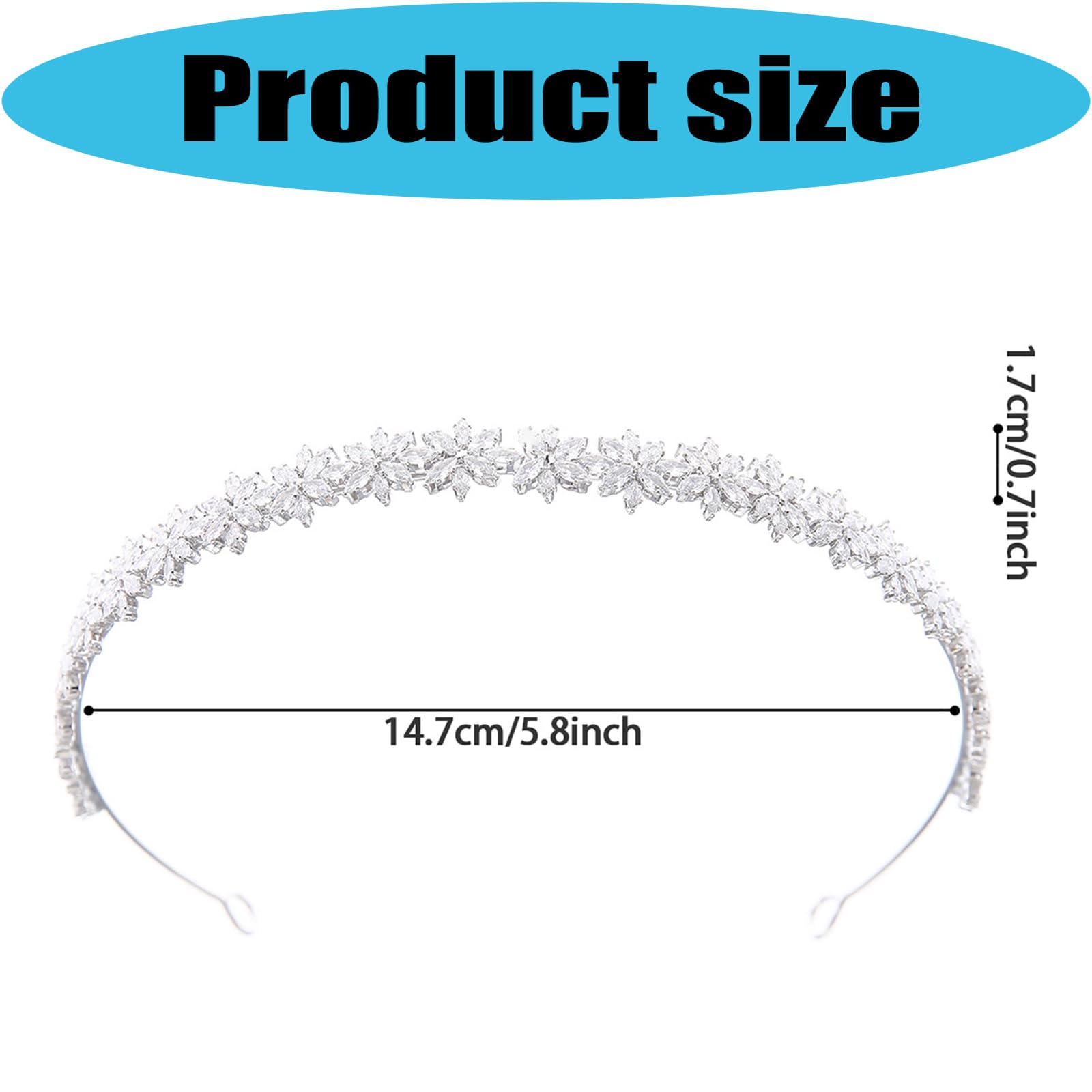 Cerchietto per capelli con motivo floreale da principessa, con zirconi 3D, perfetto per corone di capelli con fiocco di neve