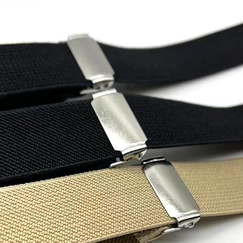 Anshili 2 stück Kinder Hosenträger mit 3 Clips Y-Form - 2.5 cm Breit (H)