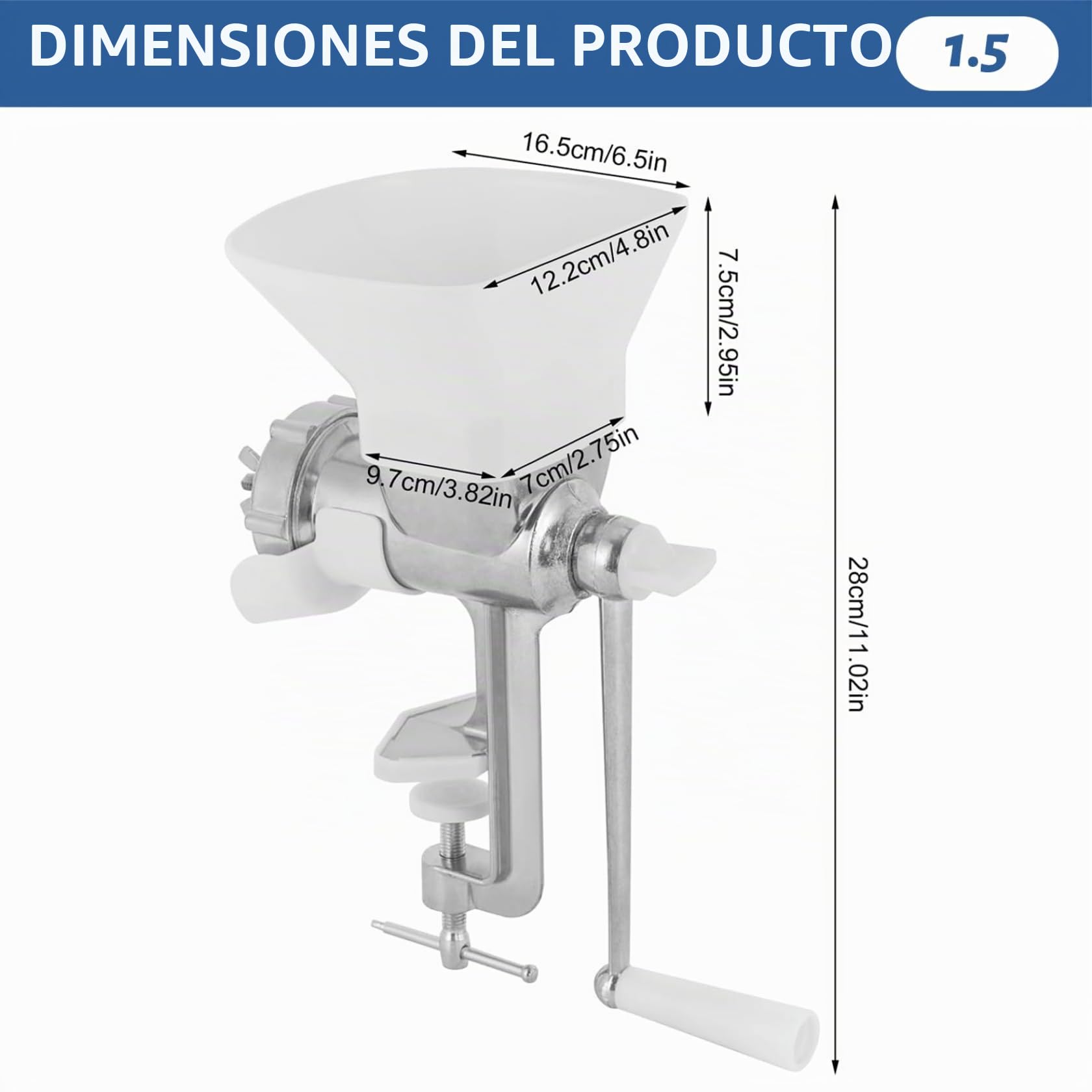 Fabricante de pellets de madera, máquina manual de pellets para alimentación animal, máquina para fabricar mascotas pequeñas y pájaros (troquel de 1, 5 mm para ojos plateados) - Fabricante de mano mej
