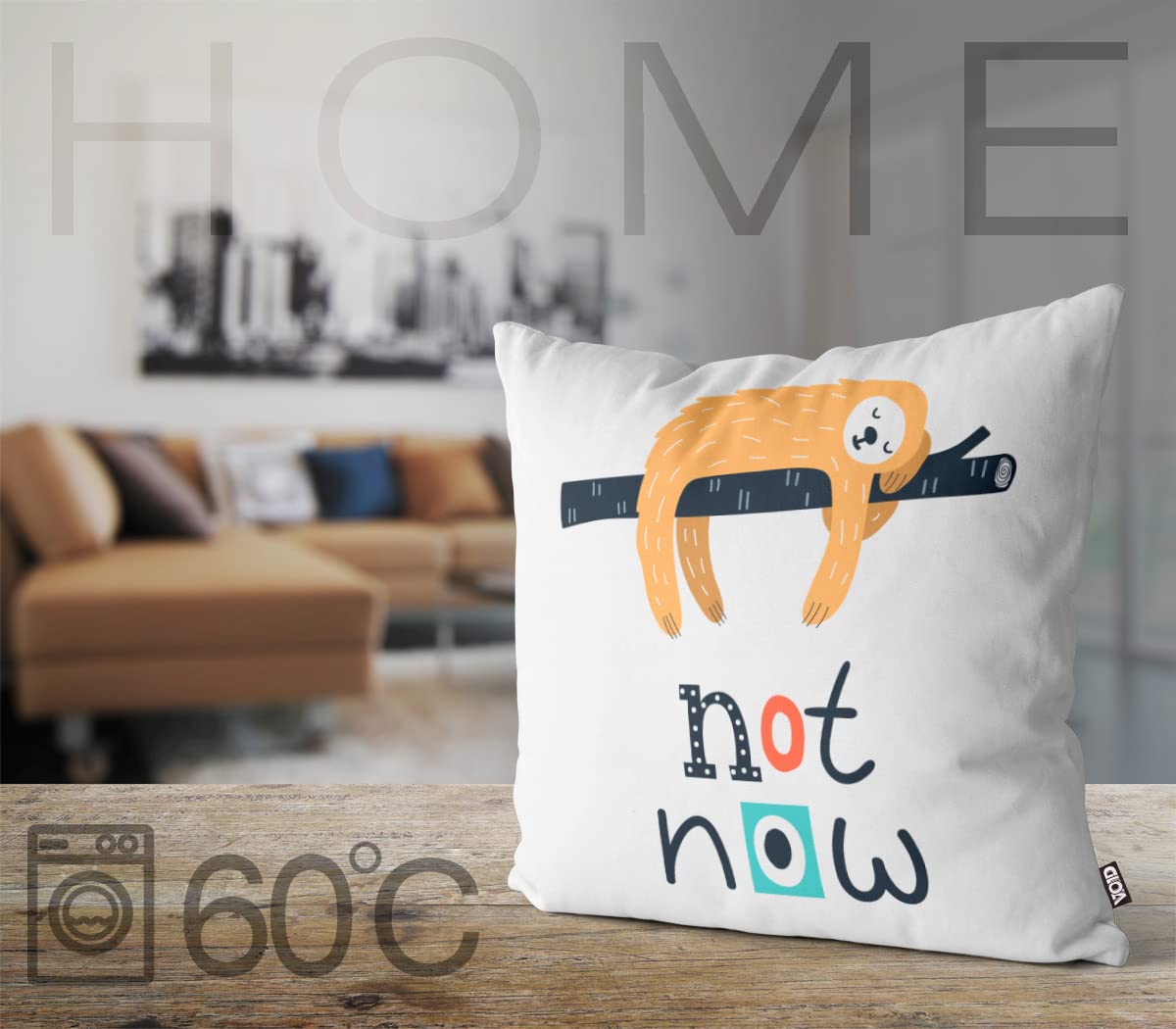 VOID Nicht jetzt Faultier Kissenbezug Kissenhülle Sofakissen Kissen Deko Outdoor-Kissen Dekokissen, Kissen Größe:80 x 80 cm