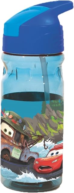 OM SUPPLIES Disney Cars Characters Sipper Water Bottle Drink Bottle with built-in handle for Easy Carry School Lunch Kids Childrens 550ml
