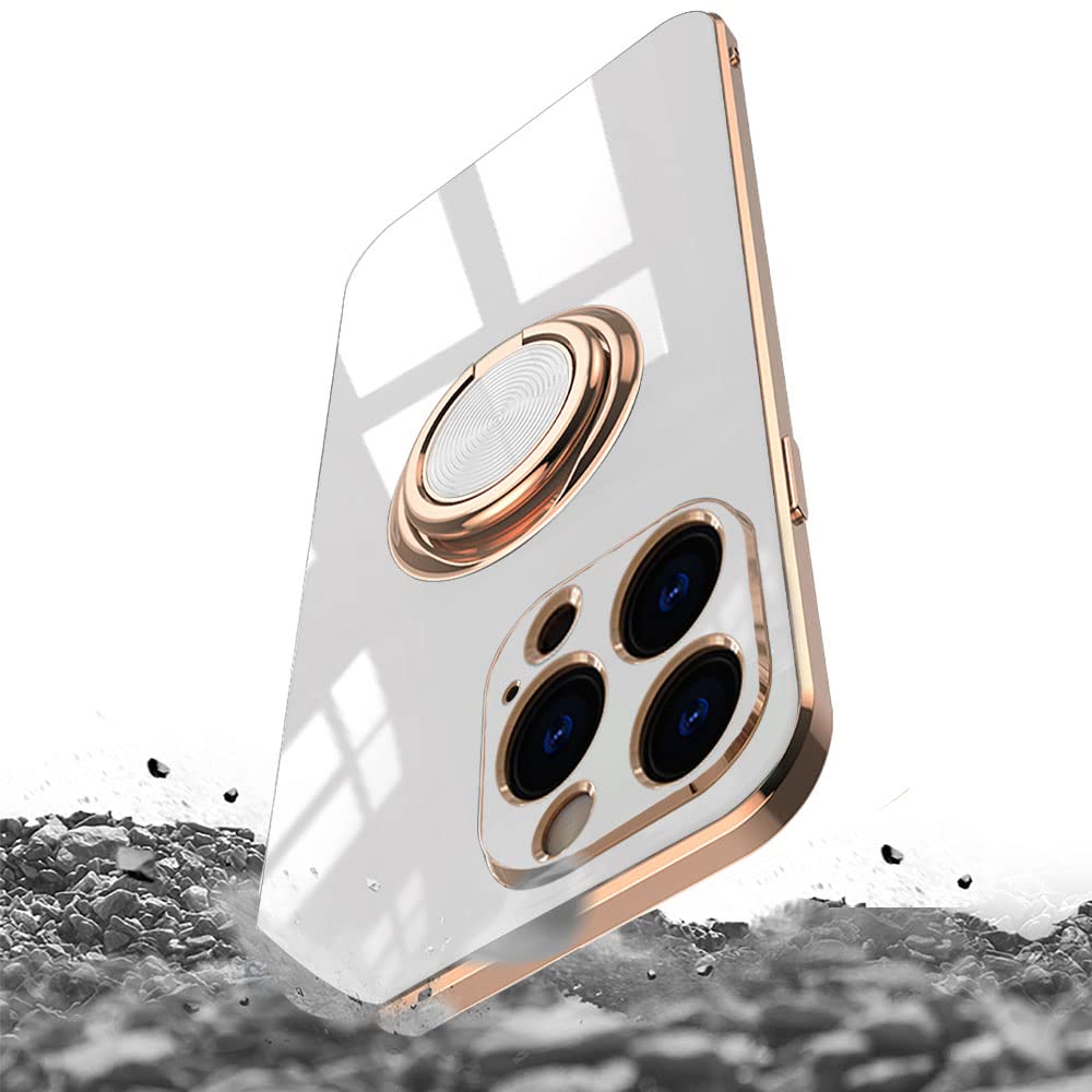 Ethanger Magnetica Cover con Cordino per iPhone 13 Pro Max Custodia con 2 Vetro Temperato, Trasparente Ultra Sottile Antiurto Silicone Protettiva Cover con Laccio per iPhone 13 Pro Max Nero