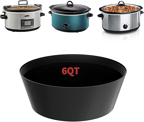 Divisores de silicona para olla de cocción lenta, compatibles con 6 cuartos de galón y ollas de cocción lenta, cocina dos platos a la vez, fácil de