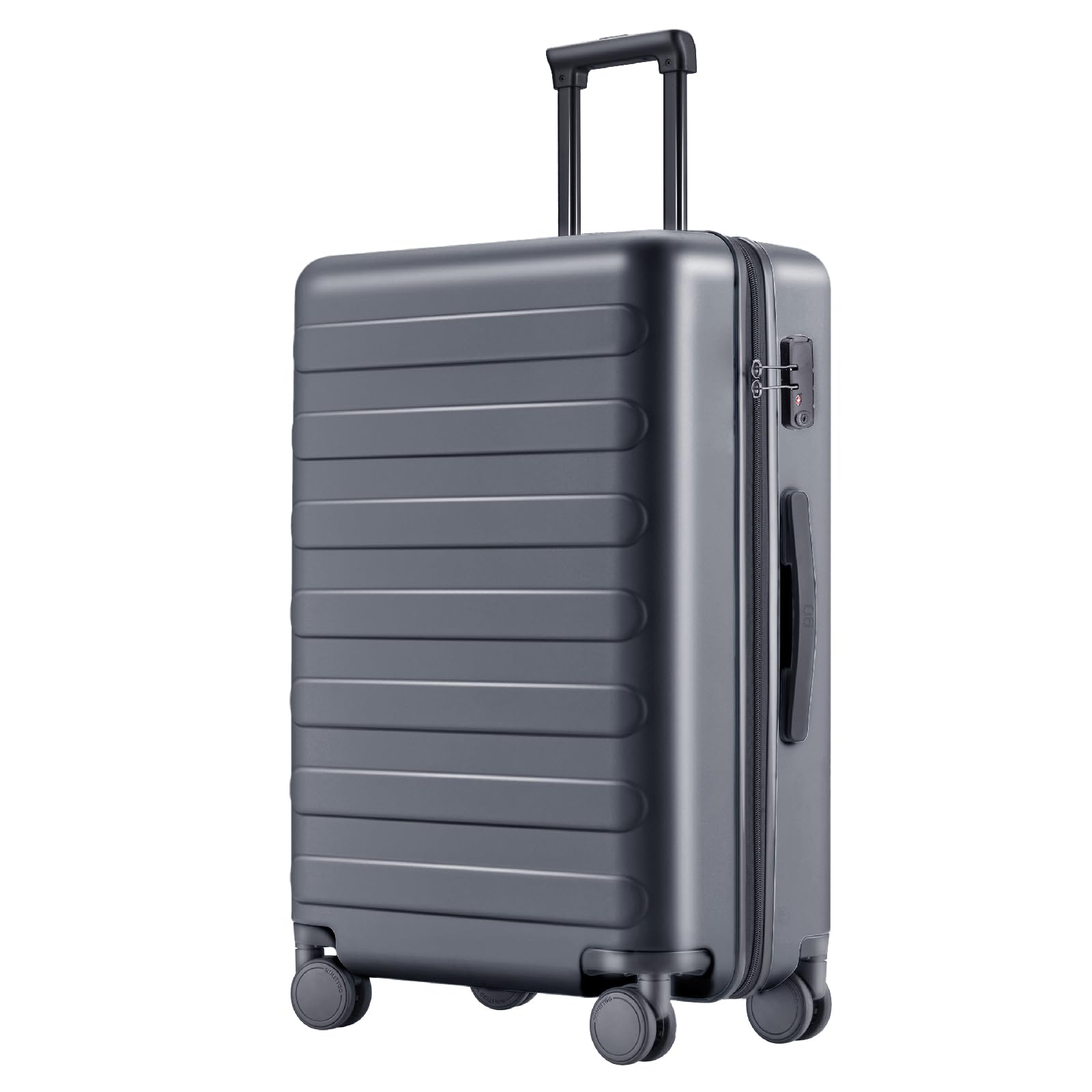 NINETYGO Medium Checked Luggage 24 Inch, Checking In Luggage with Smooth Spinner Wheels, Lightweight, Hard Shell PC Suitcase, Lightweight Travel Luggage, TSA Approved (Grey, Rhine Basic)
