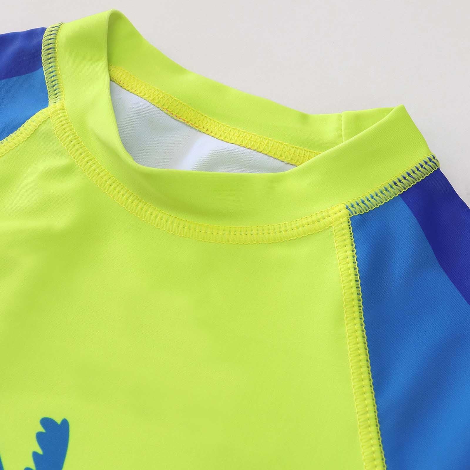 Générique Maillot de Bain garçon Deux pièces Solaire UPF 50+ Manches Longues imprimé Arbre Natation Surf Printemps été
