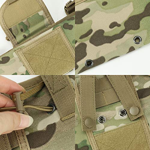 Molle Magazine Dump Pouch,10"X11.4" Roll-Up Pouch Folding Mag Dump Pouch Tactical Drawstring Magazine Recovery Pouch Holster Bag (Cp) #TOP3
