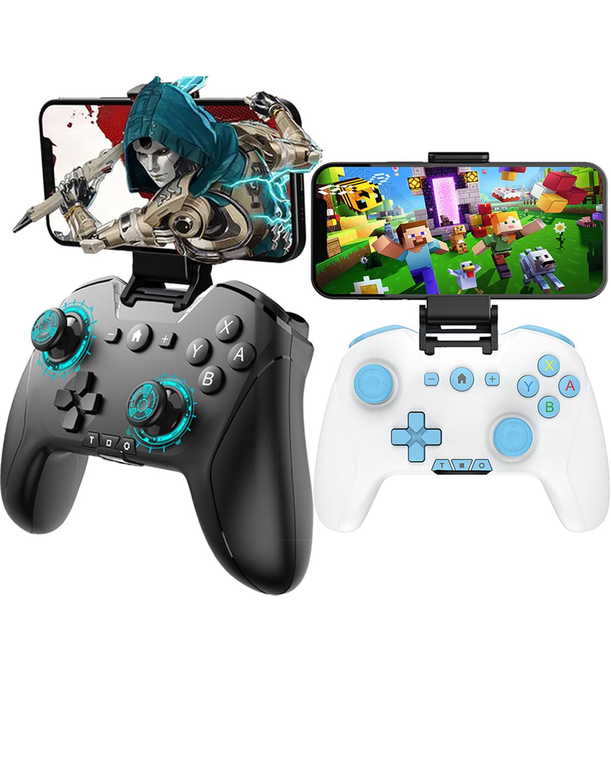 UNIHOW Bluetooth Controller for iPhone/Mobile Phone/Switch/Mac/iPad/Android/Laptop, Switch Pro Controller Gamepad Joystick for Apple Arcade MFi Games With Clip, Backbone and Trigger Keys