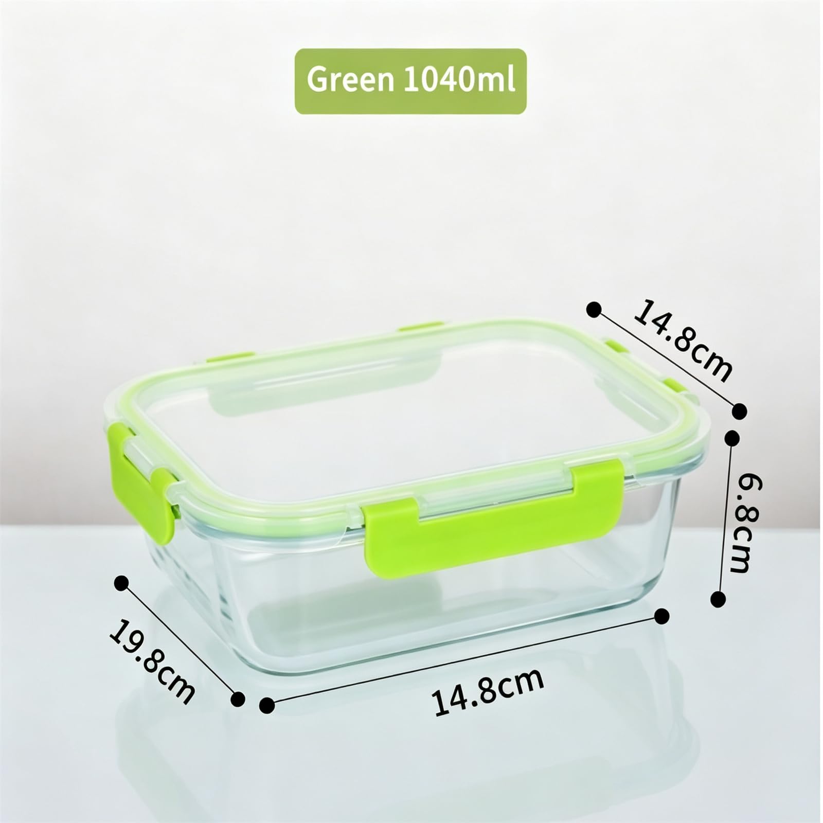 Scatole portaoggetti per congelatore, multiuso, in vetro, (verde, 1040 ml