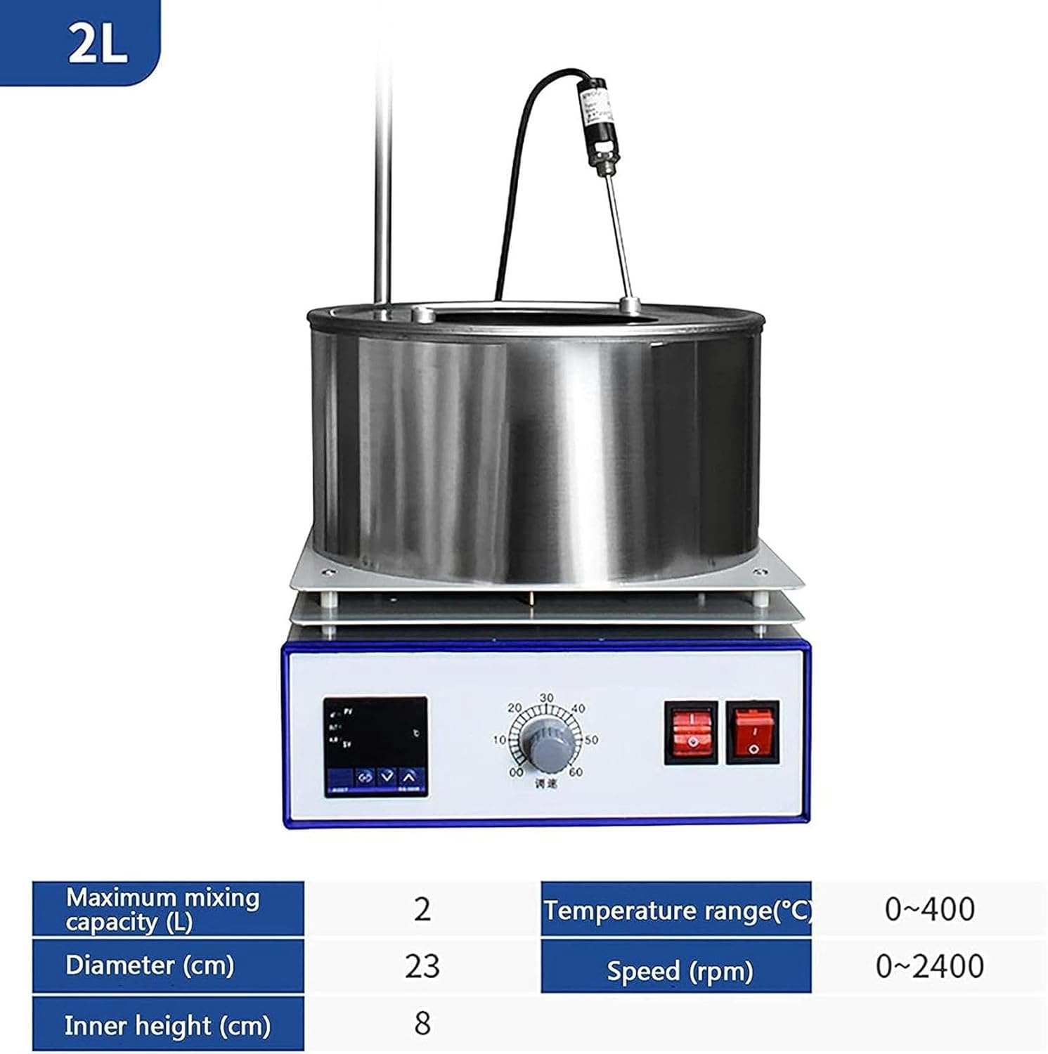 XENITE 1L/2L/3L/3L Split/5L/10L/15L Thermal Magnetic Stirrer，Water Bath/Oil Bath，0-2400Rpm，0-400℃，Temperature Control，for Laboratory,10L