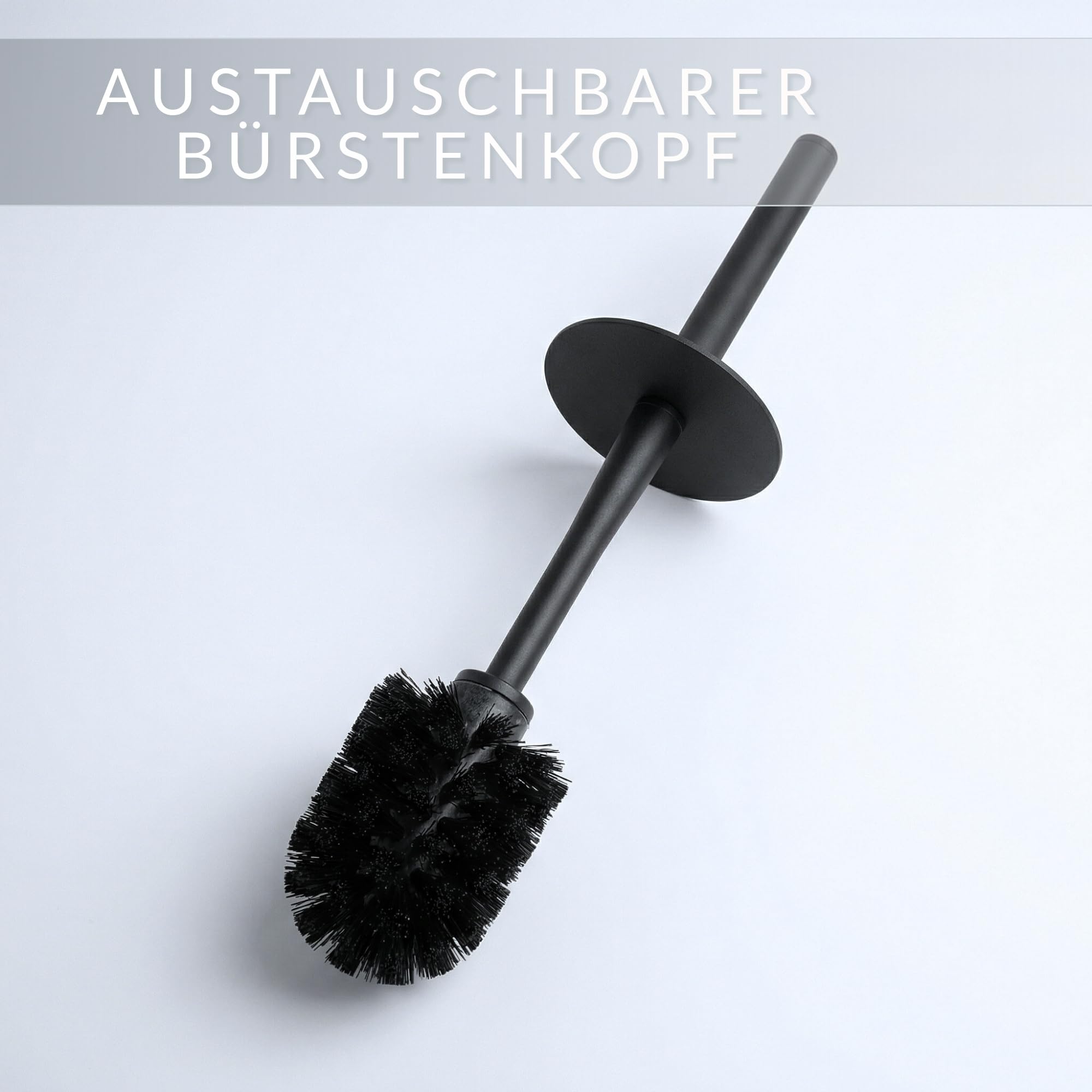 WC-Garnitur Palermo – Toilettenpapierhalter stehend mit geschlossener WC-Bürste – Toilettenbürstenhalter & WC-Rollenhalter aus Metall in modernem Schwarz – Bad-Accessoire