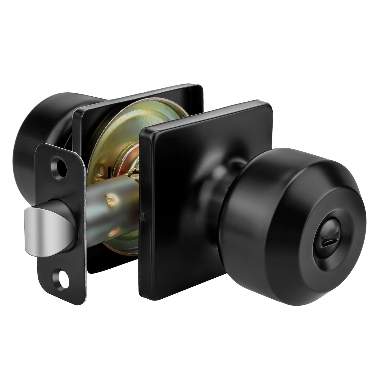 Goldenwarm Matte Black Privacy Door Knobs (3 Pack) -9