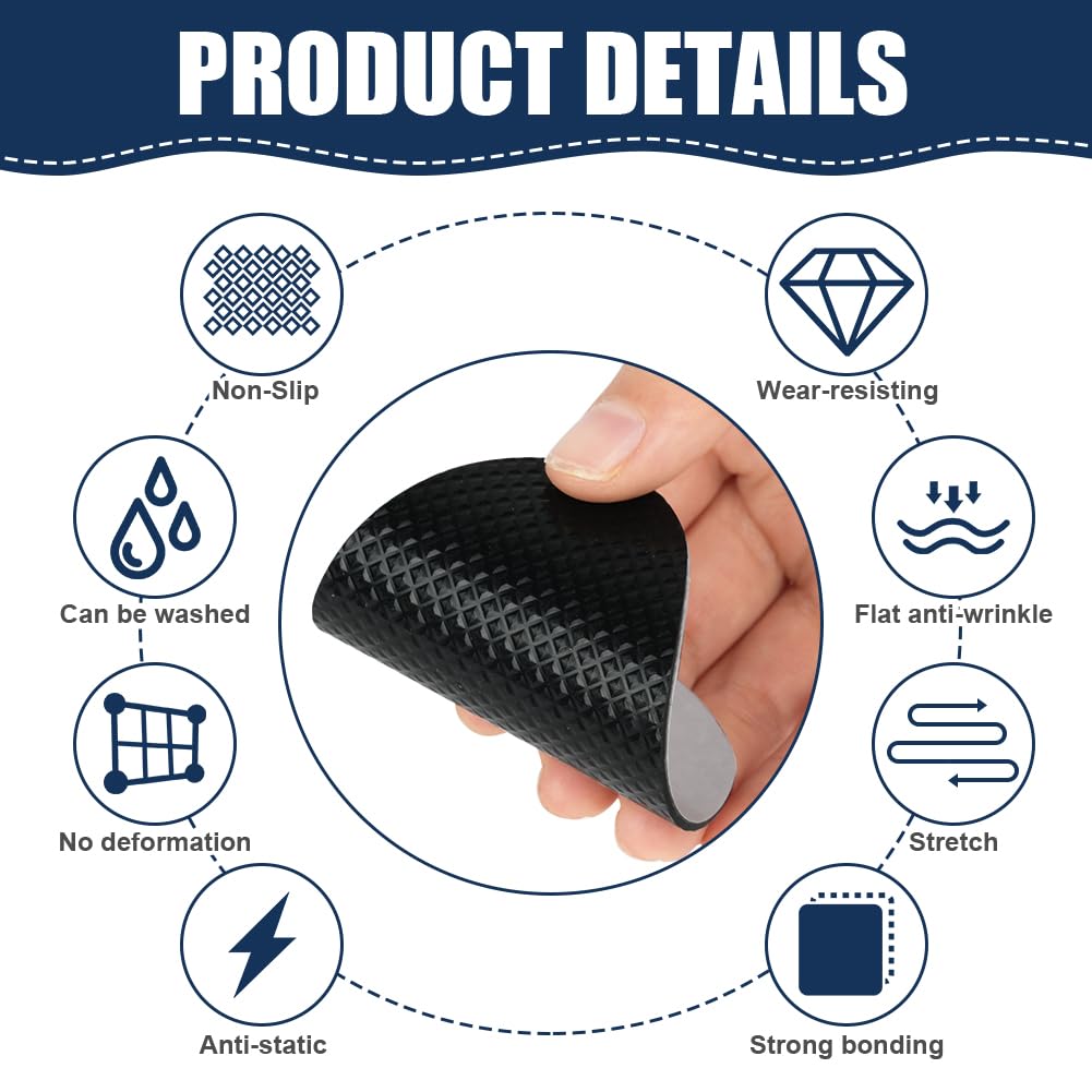 Flintronic 4 protezioni antiscivolo per suole per scarpe, autoadesive, antiscivolo, per riduzione del rumore, suola fai da te per tacchi alti, stivali per scarpe (nero)