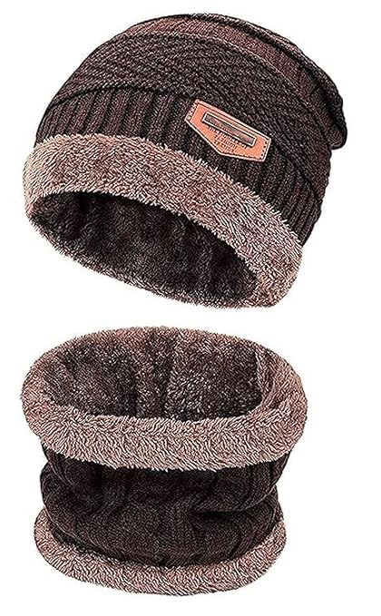 Winter Cap for Women Woolen Cap with Mufflers for Women & Ladies Knitted Woolen Muffler for Women & Girls Ladies Muffler Woolen Cap, Stylish Woolen Caps Brown-image-13