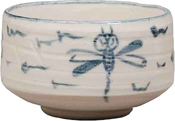 Amazon｜五陶(Goto) 抹茶碗 白 サイズ:直径12.4x高さ7.3cm 安南蜻蛉