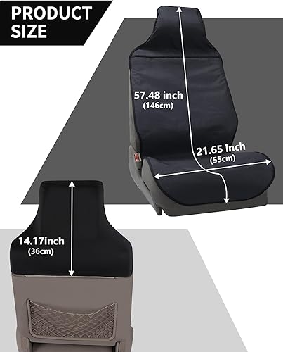 Miniatura 6 de Funda impermeable para asiento de automóvil, ajuste universal, fundas de asiento delantero, parte inferior antideslizante, a prueba de sudor y fácil